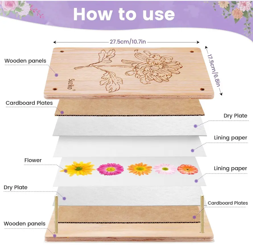 Large Wooden Flower Press Kit
